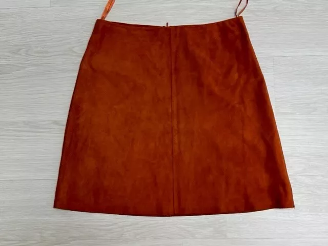 Theory Suede Mini Skirt Size 00 Amber Rust Orange Dress Size 00