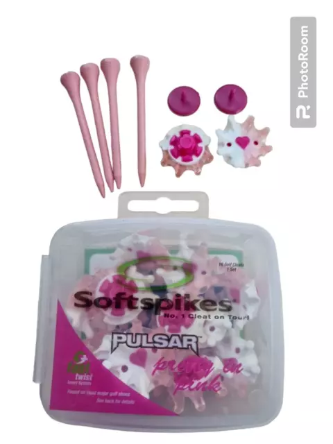 Softspikes Pulsar Golf Spikes Set Pretty In Pink Fast Twist + 4 Tees Neu Ovp