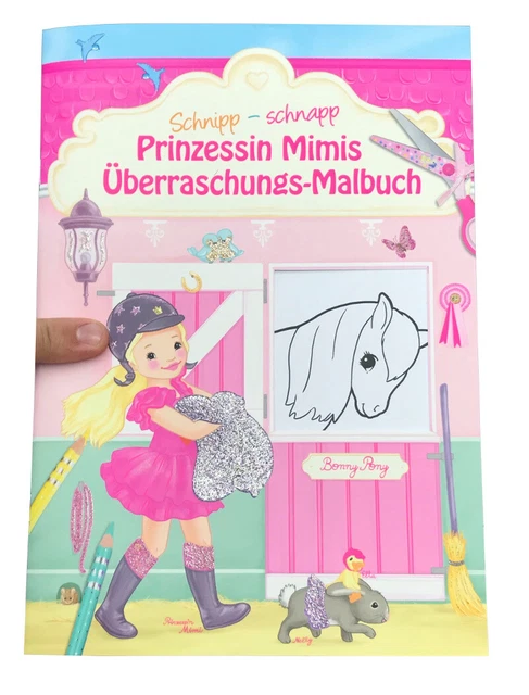 Kinder Malbuch Ausmalbuch Pferde Prinzessin Mal Bastel-Buch zum Ausschneiden *