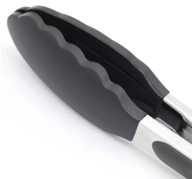 Cooking Food Tongs 12"  Silicone Tip - Frying Salad BBQ Baking Serving kitchen