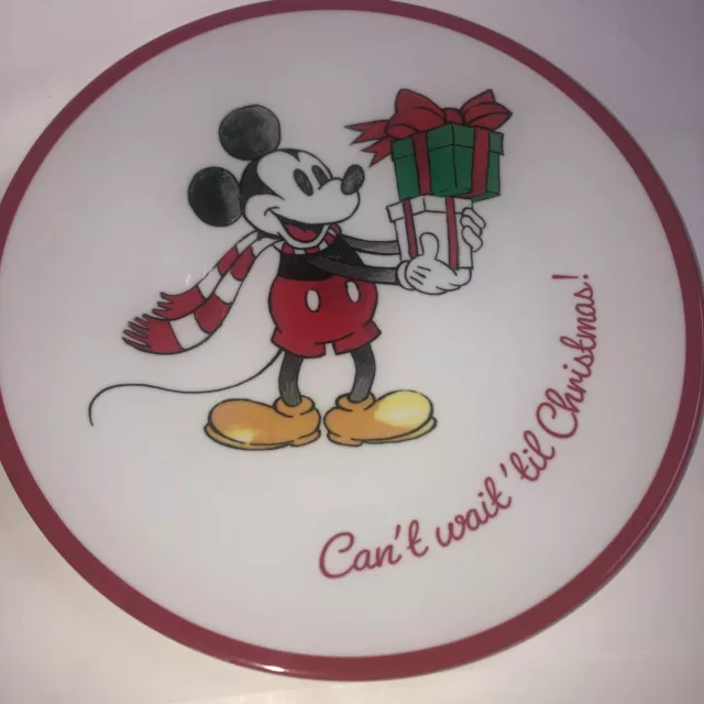 Pottery Barn Kids Disney Mickey Mouse Christmas Melamine Plate New
