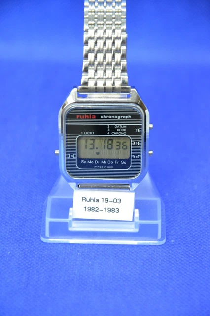 Ruhla schöne Uhr  DDR LCD eurochron  CHRONOGRAPH QUARZ UHR KALIBER 19-03