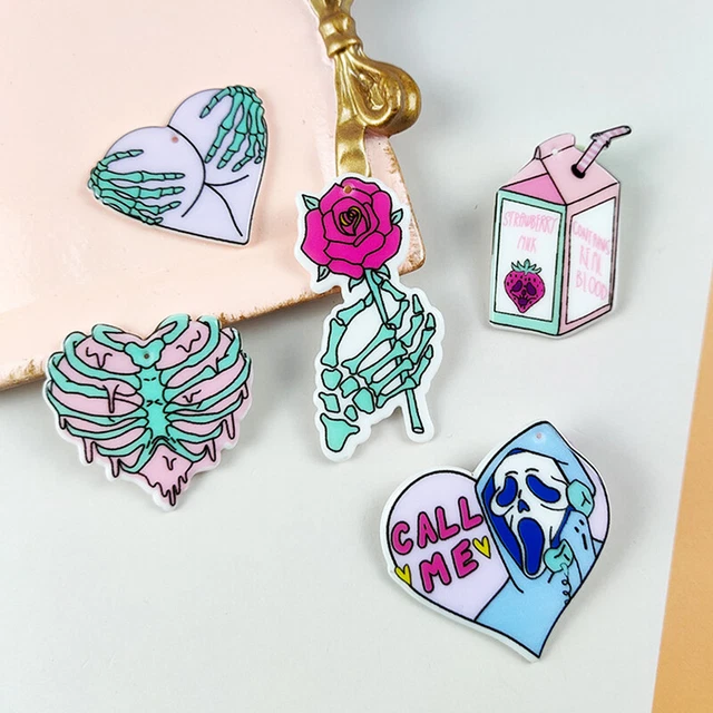 Acrylic Acetate Tablets Funny Halloween Juice Love DIY Material Pendant LEI