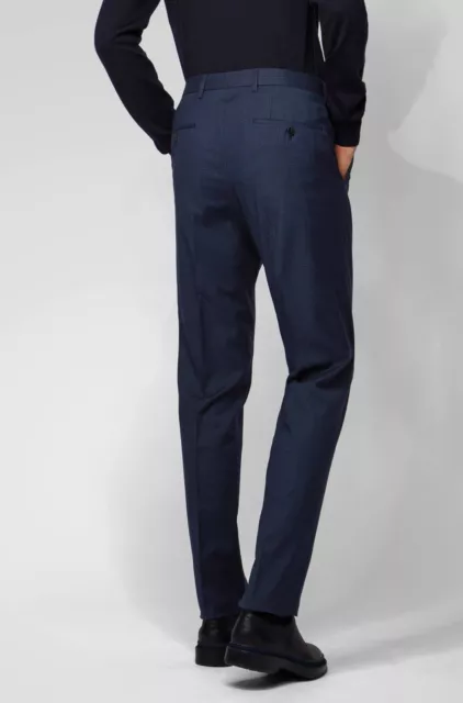 Hugo Boss Men's "Genesis4' Slim Fit Wool Blue Check Dress Pants 32R 2