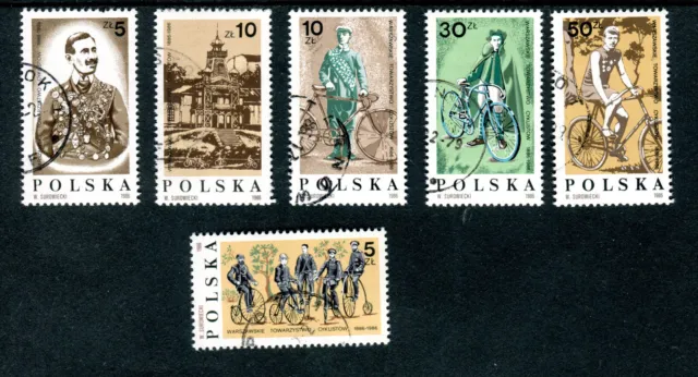 Briefmarken, Polen, Polska, Kpl. Satz, Fahrrad, Fi. 2921-26, 1986, gestempelt