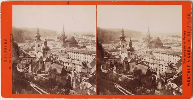 Original 1890er J. Stereoaufnahme SALZBURG von Würthle
