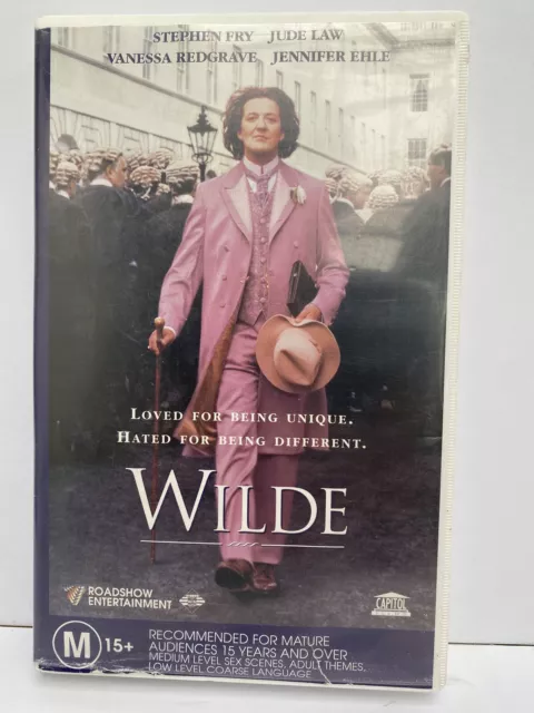 VHS Video Wilde Stephen Fry Vanessa Redgrave 1999  Big Box Biography Tested