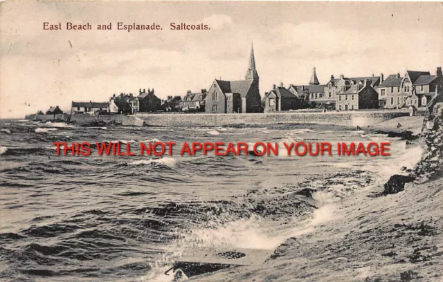 Saltcoats East Beach and Esplanade Postcard c1916