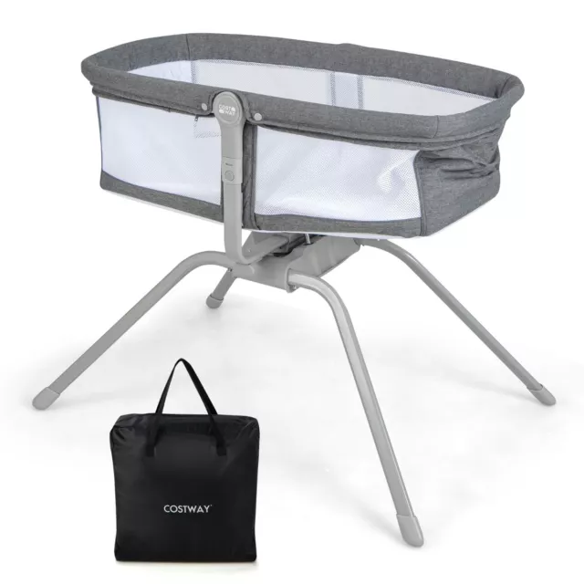 Berceau Bébé Pliable avec Matelas Moelleux de 2,5 cm Lit de Voyage avec Inclina