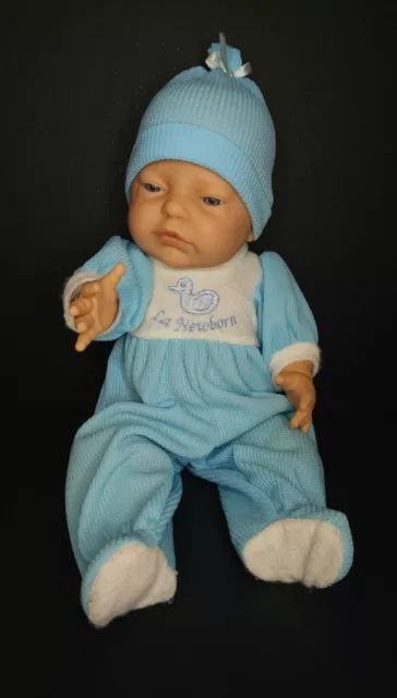 Berjusa La Newborn Berenguer Baby Doll 17" W/ Outfit And Hospital Bracelet EUC