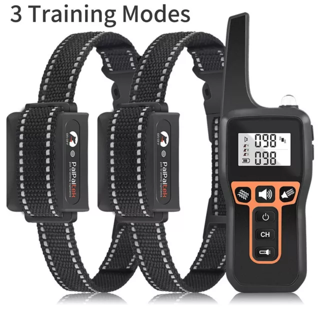 Dog Shock Training Electric Collar Remote Rechargeable Waterproof Pet Trainer