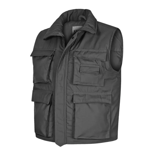 Body Warmer Insulated Vest Camping Fishing Outdoor Multi Pockets Black