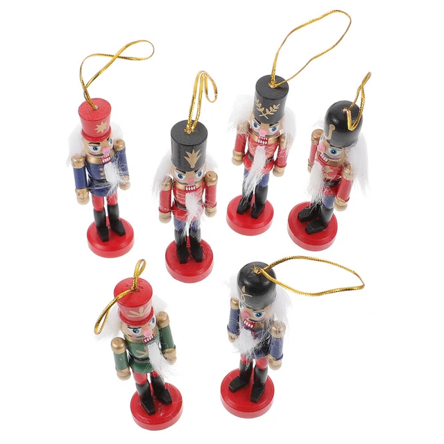 6 Pcs Christmas Nutcracker Resin Child Small Xmas Party Decor 2