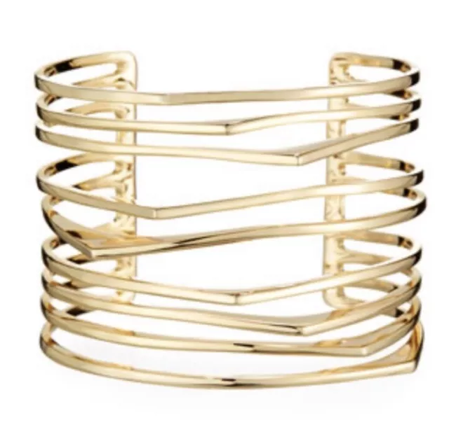 Alexis Bittar Futurist Golden Cuff Bracelet