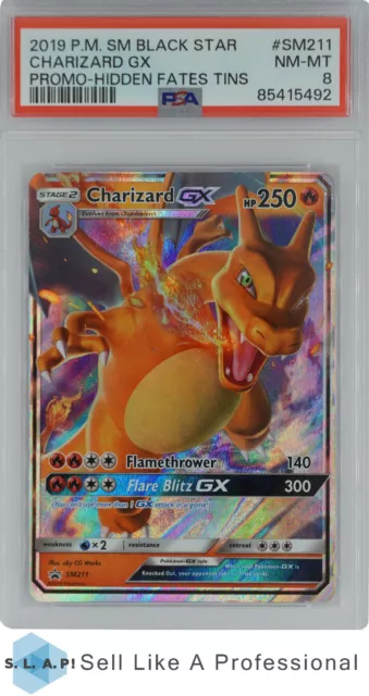 2019 Pokemon Sm Black Star Promo Sm211 Charizard Gx Promo-Hidden Fates Tins Psa