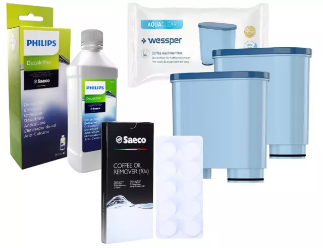 2x Filtre à eau + détartrant et pastilles Aquaclean CA6903 Philips et Saeco