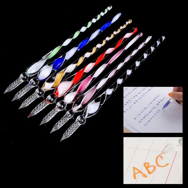 1*Glass Drip Fountain Pen Dipping Pen Filling Ink Calligraphy Painting Suppl'mj