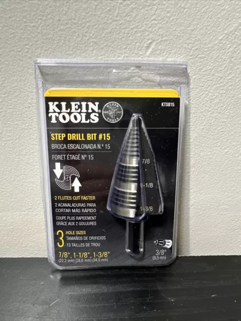 Klein Tools KTSB15 Step Drill Bit #15   7/8", 1-1/8", 1-3/8"  #1150