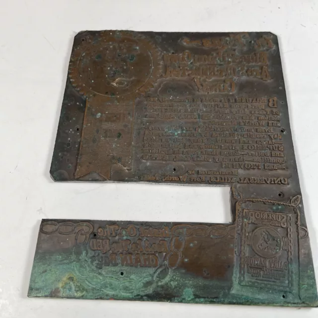 Vintage Superior Feeds Advertising Printing Block Piece