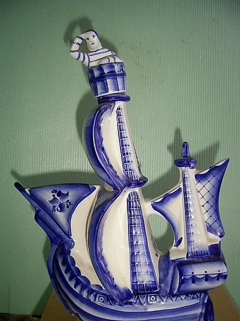 RUSSISCHE PORZELLAN FIGUR-FLASCHE&amp;SCHIFF&amp; mit Stempel EUR 25,00 ...