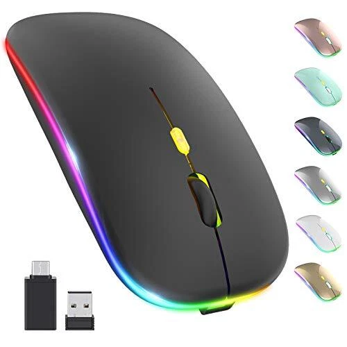 Wireless Mouse, Rechargeable Slim Silent Mouse 2.4G Portable Mobile Optical