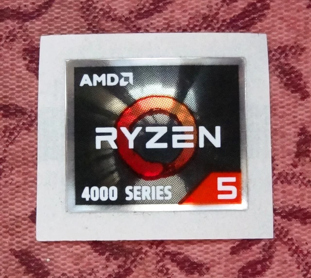 AUTOCOLLANT PROCESSEUR NOIR AMD Ryzen 5 16,5 x 19,5 mm étui badge logo ...