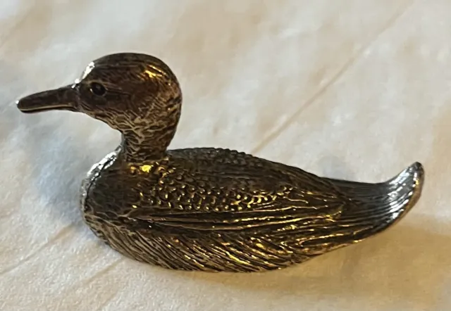 Brass Duck Micro Statue by Hanson Pewter