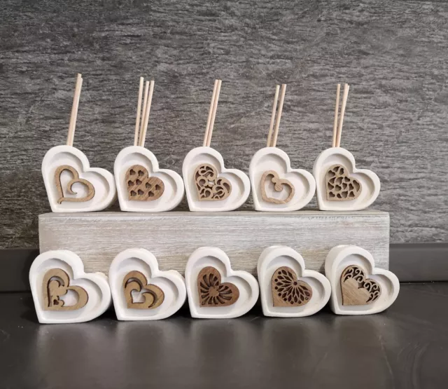 Profumatore Cuore bomboniera Decorazione Legno Cuori Diffusore