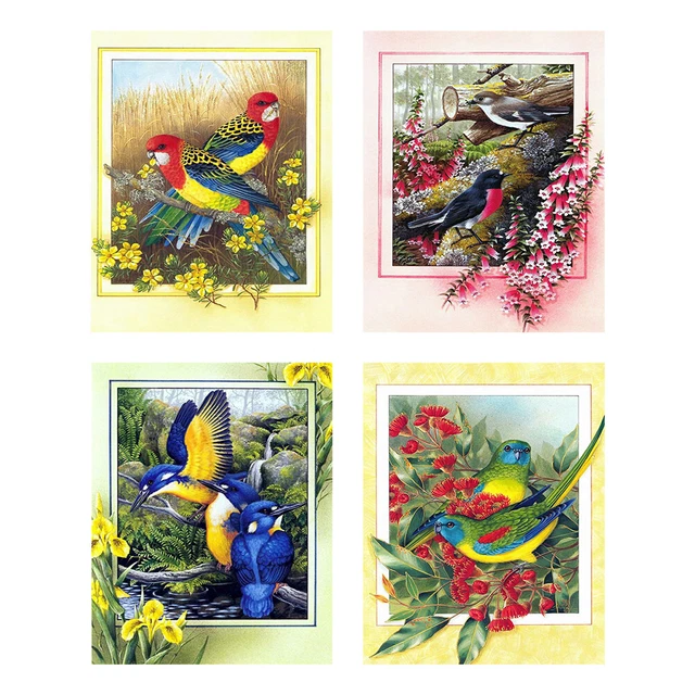 Kit de pintura al óleo de pájaro con flores por números hágalo usted mismo pintura acrílica arte de pared imagen artesanal