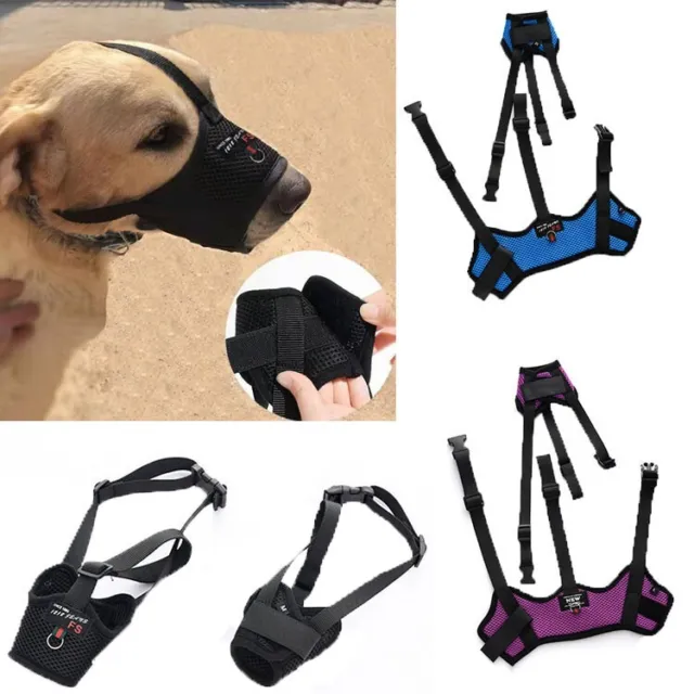 Adjustable Pet Dog Mask Small & Large Mouth Muzzle Grooming Anti Stop Bark Bite