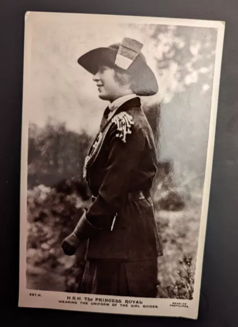 Vintage RPPC  "Mary Princess Royal Uniform of Girl Guides" Beagles Postcard UK