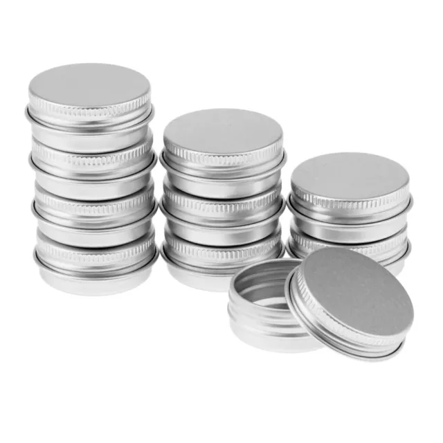 10 Pieces Aluminium Makeup Lip Balm Tins Cream Mints Glitters Jar Containers