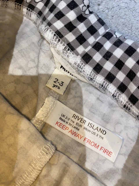 Girls River Island Outfit Demin Shirt Top Leggings Size Age 2-3 Years 5