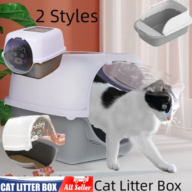 Au Cat Litter Box Toilet Fully Semi Enclosed Detachable Pet Bedpan Send Shovel