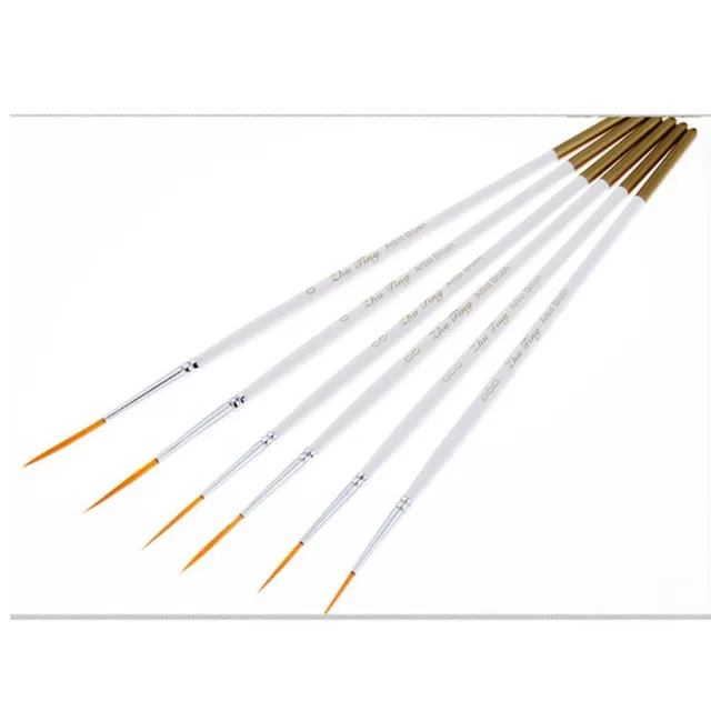 6x Small Miniature Fine Tip Paint Brushes Pen for Acrylic Model Craft  Watercolor