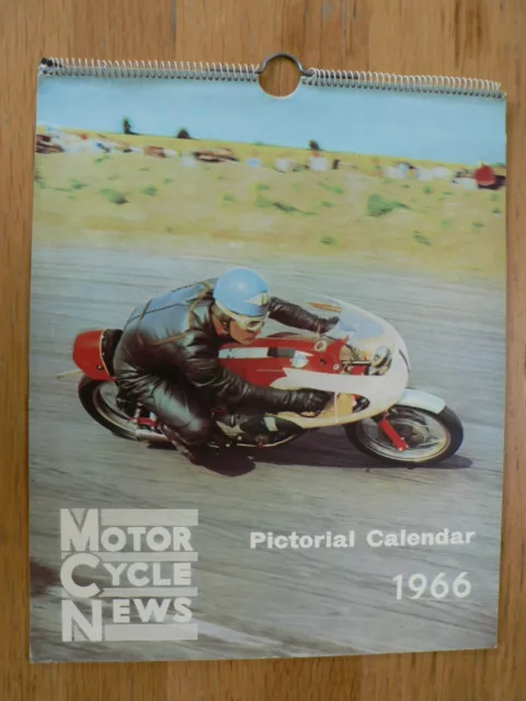 1966 Motorcycle News Pictorial Calender Mv Agusta,Hailwood,Agostini,Ivy Kirby,De