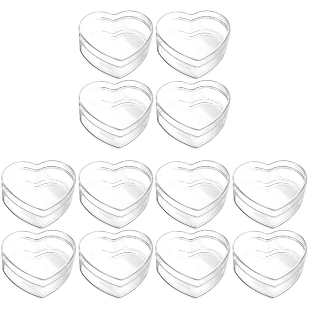 12 Stk transparent Mehrzweck klar Box in Herzform Pro home Süßigkeiten