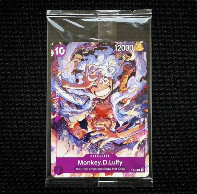 Juego de cartas One Piece promoción Monkey D Luffy P-041 sellado inglés