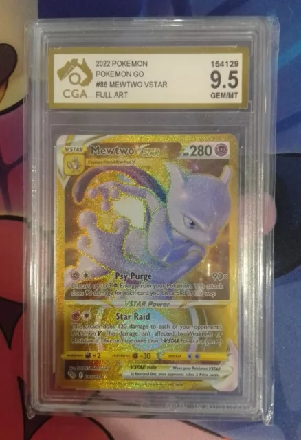 Pokemon Mewtwo secret rare rainbow Vstar card - 2022 Pokémon go collection