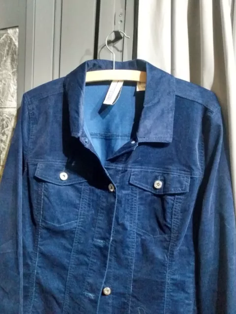 Dress In Jacke Art Jeansjacke Weicher  Cord Blau Gr. 48 Stretch Neuwertig