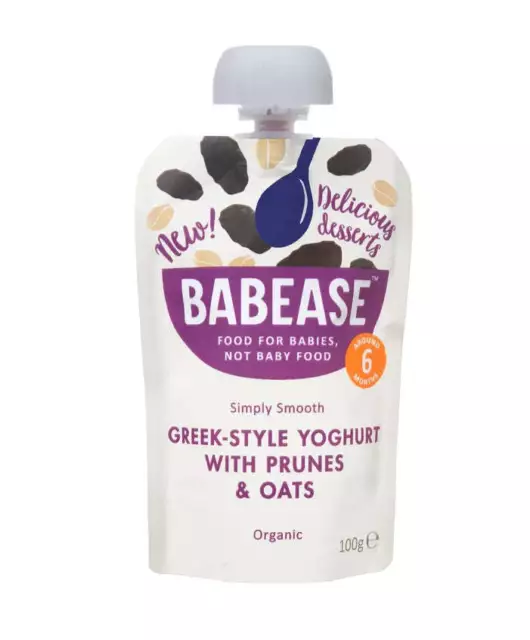 Babease Organic Greek-Style Yoghurt with Prunes 100g (Pack of 8)