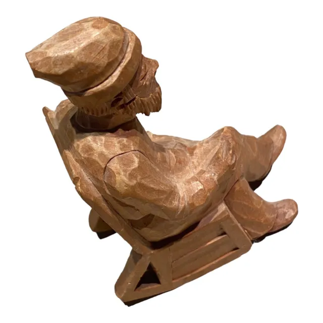 1938 Andre Bourgault Carved Wood Sculpture French Canadian Quebec Folk Art 2