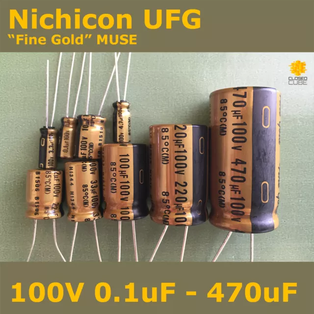 Nichicon UFG FG "Fine Gold" MUSE High Grade for Audio [100V] Capacitors