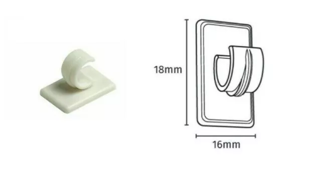 White Self Adhesive Wall Mount Centre Support Hooks For Net Curtain Rod