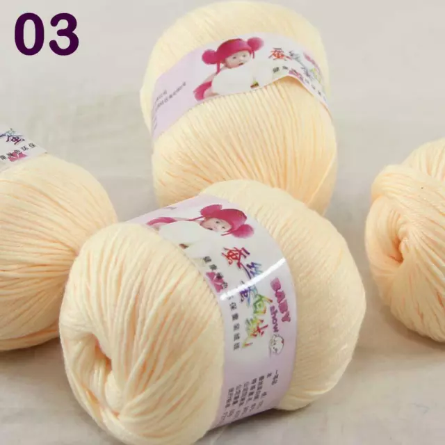 Sale 4 Balls x 50g DK Baby Soft Cashmere Silk Wool Hand Knitting Crochet Yarn 03