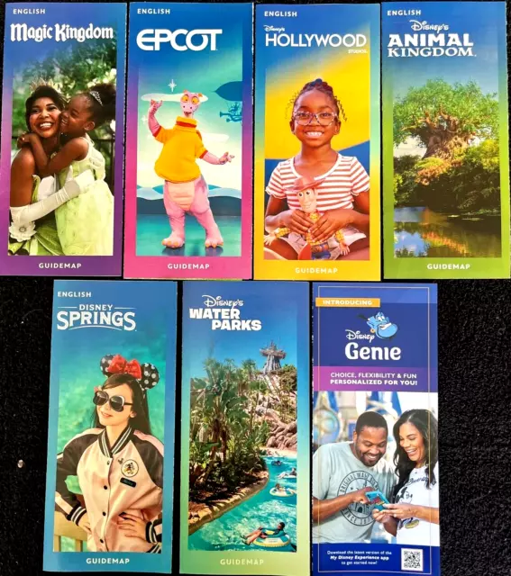 NEW 2024 Walt Disney World Theme Park Guide Maps 7 Current Maps Newest Available