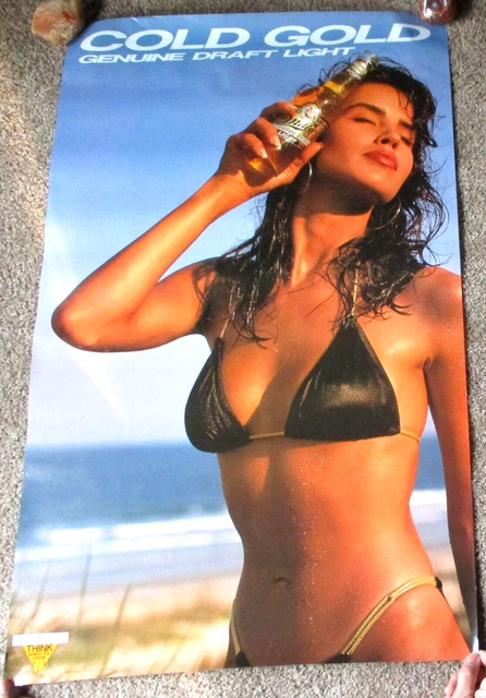 Nice Vintage Miller Genuine Draft Light Beer Sexy Bikini Advertising Beer Poster