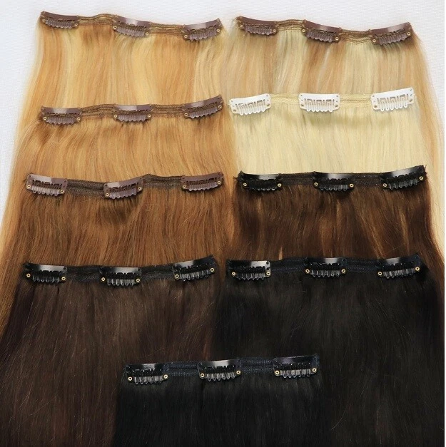Bande D'extensions à Clips Cheveux 100% Naturels Remy - Longueur 49/60/66 Cm - Livraison Sous 48h