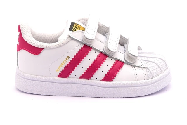 ADIDAS SUPERSTAR BZ0420 BIANCO FUCSIA Bambina Sneakers Strappi
