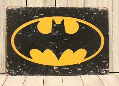 The Batman Tin Metal Sign Poster Vintage Look Bat Man Logo Cave Garage Boys Room